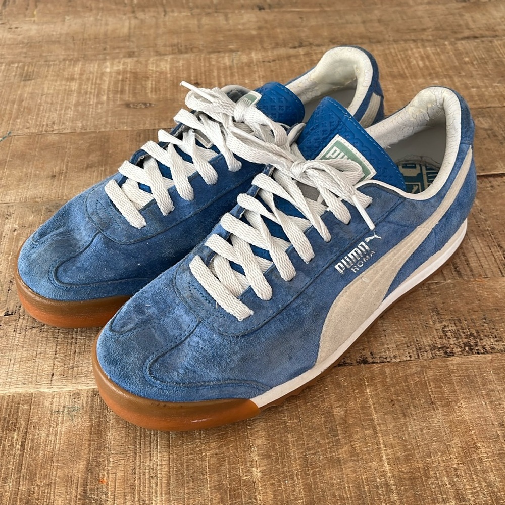 Puma Roma Tennis Shoes | blue suede | size US 8 1/2